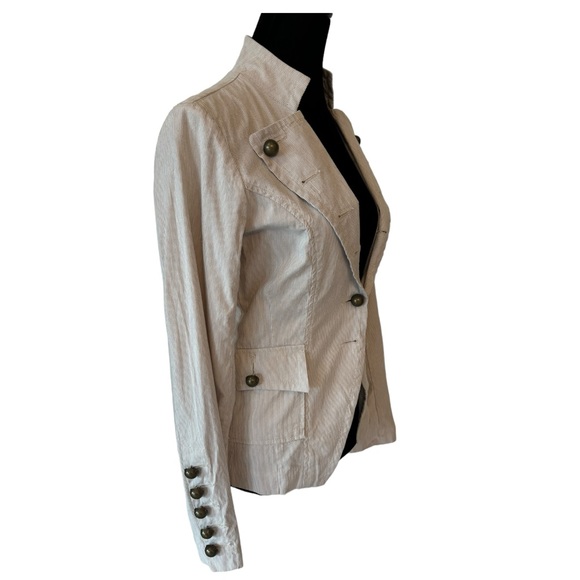 Cino Pinstripe Brass Button Military Jacket XS - Picture 4 of 12